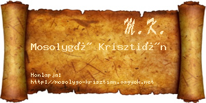 Mosolygó Krisztián névjegykártya